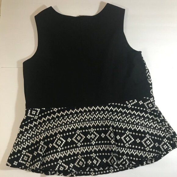 DKNYC 14W Black White Peplum Sleeveless Blouse NWT​​​ - Picture 2 of 7